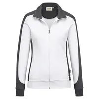 Hakro Damen Sweatjacke Contrast Mikralinar® weiß/anthrazit, 5XL
