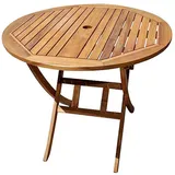 möbelliebling Gartentisch Akazie 90 cm rund Klapptisch JUSTIN