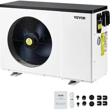 Vevor Elektrische Pool-Wärmepumpe, 2,51–11,38 kW Heizleistung, energiesparende Frequenzumwandlung, zum Heizen und Kühlen von Schwimmbad-Warmwasserbereitern