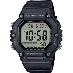 Chronograph, schwarz, rot, CASIO TIMELESS COLLECTION, Armbanduhren, Herren, Quarzuhr, Armbanduhr, Herrenuhr, Digitaluhr, bis 10 bar wasserdicht
