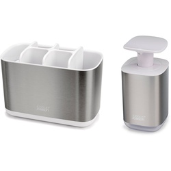 Joseph Joseph - Badezimmer Beauties Set, Seifenspender und großer Zahnbürstenbehälter, Edelstahl