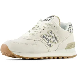 Sneaker NEW BALANCE "WL574", Gr. 38, weiß (sanftes weiß), Leder, Textil, sportlich, Schuhe