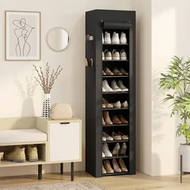 Homcom Schuhregal 30 x 175 x 45 cm stapelbar / schwarz