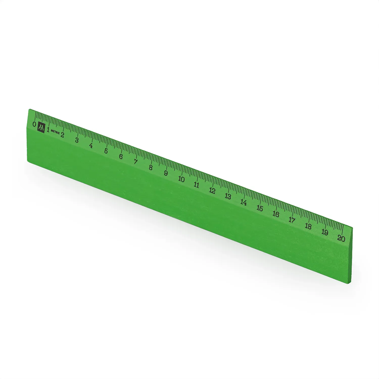 Metrie | Scholar-20HG Holzlineal grün mit mm-Skala | 20 cm