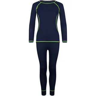 TROLLKIDS Merino Funktionsunterwäsche-set - Navy / Viper Green - 98 cm
