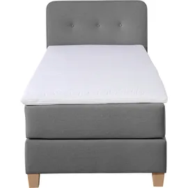 Home Affaire Boxspringbett »Fargo« inkl. Topper, in 3 Matratzenarten, in Samt- oder Strukturstoff grau