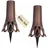 GarPet 2er Set Grabvase mit Erdspieß Friedhofvase Grabschmuck Blumenvase Friedhof Steckvase Grab Vase zum stecken bronze 1,3 L Frostsicher