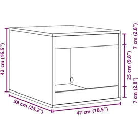 vidaXL Katzentoilette Räuchereiche 47x59x42 cm Braun