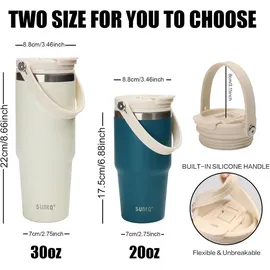 luxuskollektion 30oz Edelstahl Tumbler mit Griff, Flip Stroh und