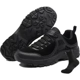 Leichte Armee-Kampfstiefel, Herren, militärische taktische Arbeitsstiefel mit Sportsocken, langlebige Outdoor-Arbeitsstiefel, Wüstenstiefel, rutschfeste Wanderstiefel für Herren ( Color : Black , Size - 42 EU