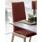 Polsterstuhl STRESSLESS "Laurel", rot (rot dinamica, eiche gekalkt), B:57cm H:105cm T:60cm, Microfaser DINAMICA (88% Polyester, 12% Polyurethan), Stühle, Polsterstuhl, High Back, Größe M, mit abgerundeten Beinen in Eiche gekalkt