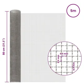 vidaXL Mesh Bildschirm 80 x 500 cm Silber/Edelstahl