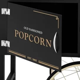 Royal Catering Wagen für Popcornmaschine Popcorntrolley 2 Bremsen schwarz & golden