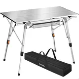 Tectake tectake® Campingtisch, faltbar, höhenverstellbar - silber