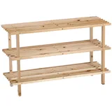 Zeller Schuhregal mit 3 Ablagen 49,5 cm x 26 cm x 80 cm Kiefer