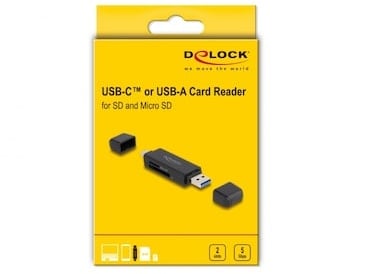 Delock Card Reader SuperSpeed USB 5 Gbps USB Type-CTM / Typ-A für SD und Micro SD