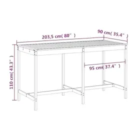 vidaXL Gartentisch 203,5 x 90 x 110 cm honigbraun
