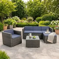 Estexo Rattan Lounge Sitzgruppe Loungeset grau