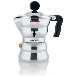 Alessi Espressokocher Espressokocher MOKA Classic 1, 0.07l Kaffeekanne, Nicht für Induktion geeignet silberfarben