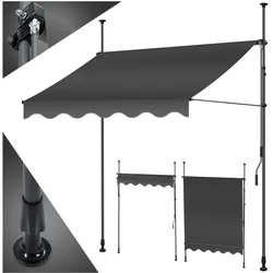 KESSER® Klemmmarkise mit Handkurbel Balkon, Balkonmarkise ohne Bohren, UV-beständig höhenverstellbar wasserabweisend , Sonnenschutz, Terrassenüberdachung , einfache Montage