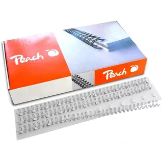Peach PW064-01 Drahtbinderücken A4, 6 mm, 45 Blatt, 100 Stück, silber