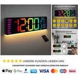 Digitale Wanduhr 16,2 Zoll Farbwechsel Nachtlicht Automatisch Helligkeit