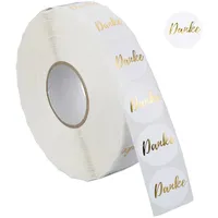 Relaxdays Danke Aufkleber 2500 Stück Ø 25 mm selbstklebend