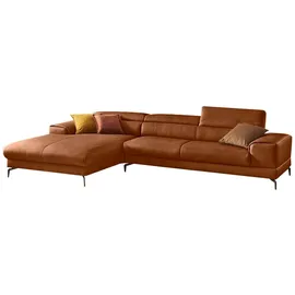 W.Schillig Ecksofa »piedroo, Designsofa mit tollem Sitzkomfort, bequem und elegant, L-Form«, Kopfteilverstellung, wahlweise mit Sitztiefenverstellung, Breite 343cm braun