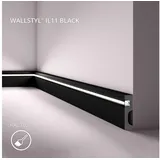 NOEL & MARQUET IL11 BLACK WALLSTYL Noel MARQUET Zierleiste Stuckleiste Indirekte Beleuchtung Bereits Lackiert Modernes Design Schwarz