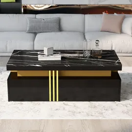 stilvora Couchtisch Schwarz MDF 100 x 40 x 50 cm