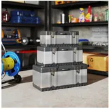 Homcom Werkzeugkoffer 3er Set leer Edelstahl und Kunststoff Silber 29,8x25,5x58,2 cm