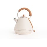 CREATE/KETTLE RETRO L/Elektrischer Wasserkocher Cremeweiß/Schnelles Aufkochen, Fassungsvermögen 1,7L, Abschaltautomatik, Anti-Kalk-Filter, Wasserstandsanzeige, Ø19cm, 2200W