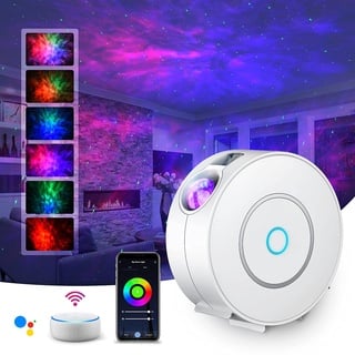 SUPPOU LED WIFI Sternenhimmel Projektor, Smart Nachtlicht 3D Galaxy Sternenprojektor Lampe Kinder Erwachsense mit RG Dimming/Stimmenkontrolle/WiFi Verbindung für Kinder Party Dekoration