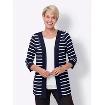 Sieh an! Shirtjacke in Blau-weiß-gestreift 38