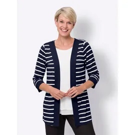 Sieh an! Shirtjacke in Blau-weiß-gestreift 38