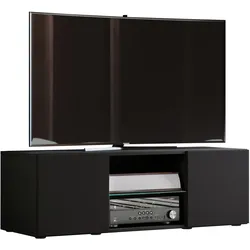 TV-Board VCM "Holz TV Lowboard Möbel Fernsehschrank Lowina" Gr. 95, schwarz, B:95cm H:40cm T:36cm, Sideboards