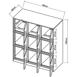 [en.casa] Spind Grau, Metall, 90x100x40 cm
