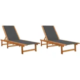 vidaXL Sonnenliege 127 x 69 x 34 cm Schwarz