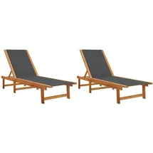 vidaXL Sonnenliege 127 x 69 x 34 cm Schwarz