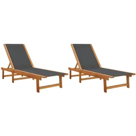 vidaXL Sonnenliege 127 x 69 x 34 cm Schwarz