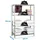 Proregal Lagerregal Metall 150x80x30cm Grau 4 Fachböden