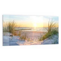 Deqori Küchenrückwand 'Abendsonne an der Ostsee', Glas Spritzschutz Badrückwand