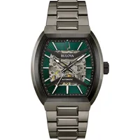 BULOVA 98A321 Herrenuhr Automatik Maquina Anthrazit/Grün