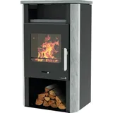 Kaminofen Wamsler Cube Stahl Naturstein schwarz 6 kW - Schwarz