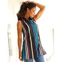 Classic Basics Sieh an! Blusentop in schwarz-smaragd-gestreift | Gr.: