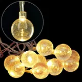 Buri LED Lichterkette mit Glitzerkugeln Weihnachtsbeleuchtung warmweiß Weihnachten