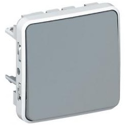Wippschalter Universal Aus-/ Wechsel 1-polig Feuchtraum Modular Plexo 55 grau
