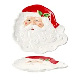 Mambocat 4x Gebäckteller Santa Servierplatte Kuchen Weihnachten Plätzchen Kekse 3D-Optik