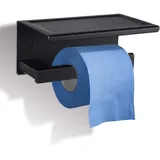 An Der Wand Montierter Toilettenpapierhalter, Sus304 Edelstahl, Ohne Bohren, Badezimmer-toilettenpapierhalter, Vierkantrohr (schwarz)