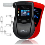 iBACheck Tragbarer Alkoholtester mit Halbleitersensor, wiederaufladbar, digitaler Alkoholtester mit Prelert-Funktion, Alco Test mit 4 Einheiten Standard E 10 Erinnerungen (Farbe) 12 Mundstücke